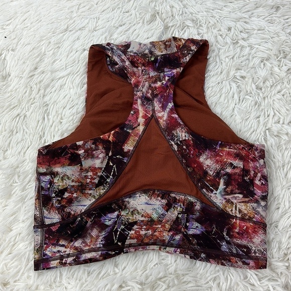 Lululemon Everlux and Mesh Cropped Tank Urbantricity Multi / Dark Terracotta - Picture 2 of 5